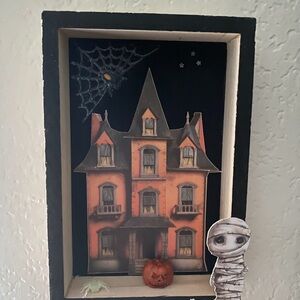 Spooky Halloween Shadow Box with Haunted House